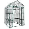 Hastings Home Walk-In Greenhouse, See Through for Observation, Roll Up Door 8 Shelves Plants