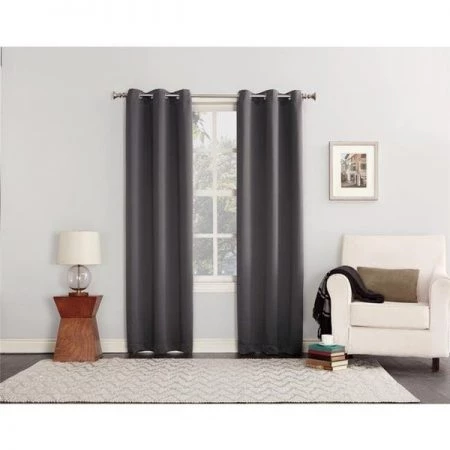 Sun Zero 6006041 80 x 84 in. Norwich Gray Blackout Curtains - Pack of 2