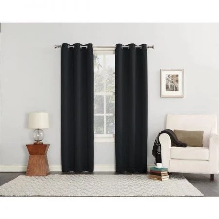 Sun Zero 6006037 80 x 84 in. Norwich Black Blackout Curtains - Pack of 2