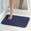Interdesign 6032378 24 x 18 in. Inter Dry Microfiber Polyester Acre Bath Mat; Navy