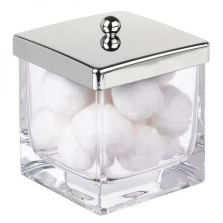 Interdesign 6028521 Chrome Clear Glass & Plastic Covered Jar