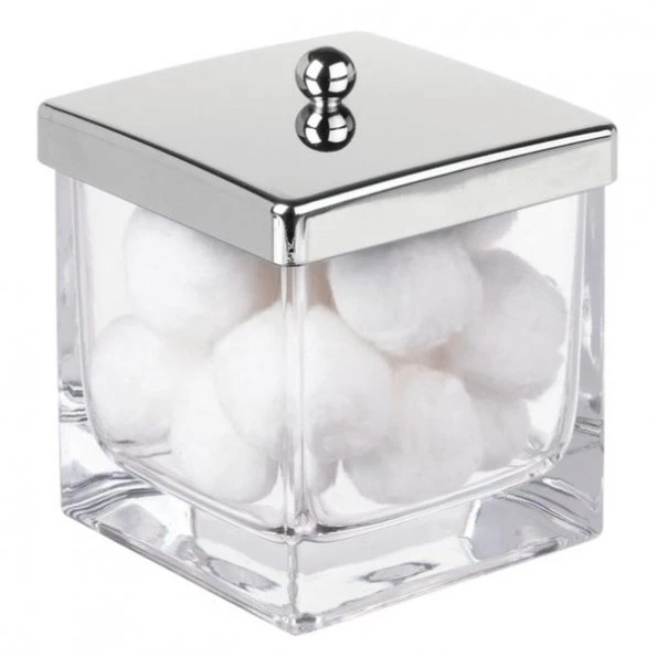 Interdesign 6028521 Chrome Clear Glass & Plastic Covered Jar