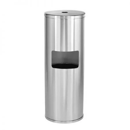 Alpine Industries ALP4777 Floor Stand Wipe Dispenser with High Capacity Built-in Trash Can; Stainless Steel