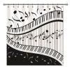 Borders Unlimited 70500 Music Shower Curtain; Black & Grey