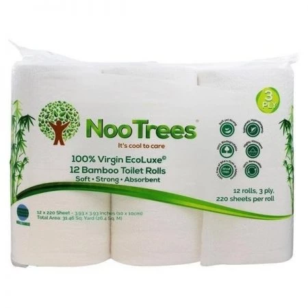 Nootrees NTEL-220-3-12-CTN 3 Ply Bathroom Roll - Pack of 12