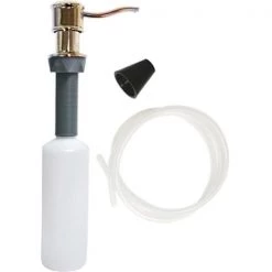 Universal Soap Dispenser with Curved Nozzle in Brushed Nickel