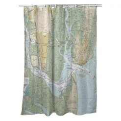 Betsy Drake SH11506 St Simons Sound; GA Nautical Map Shower Curtain – 70 x 72 in.