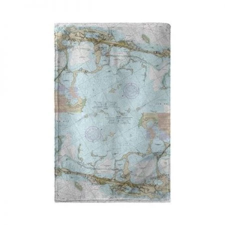 Betsy Drake BT11464L Key Largo; FL Nautical Map Beach Towel - 30 x 50 in.