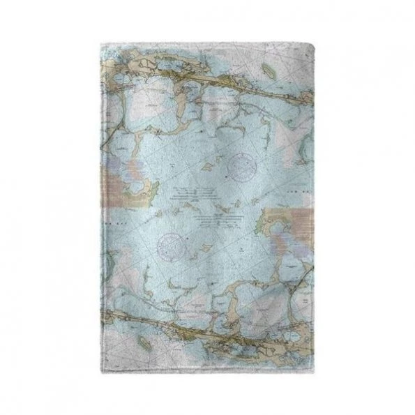 Betsy Drake BT11464L Key Largo; FL Nautical Map Beach Towel – 30 x 50 in.