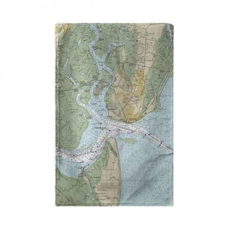 Betsy Drake BT11506 St Simons Sound; GA Nautical Map Beach Towel - 30 x 50 in.