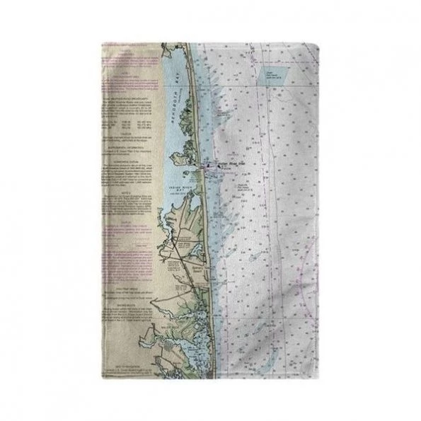 Betsy Drake BT12214BB Bethany Beach; DE Nautical Map Beach Towel – 30 x 50 in.