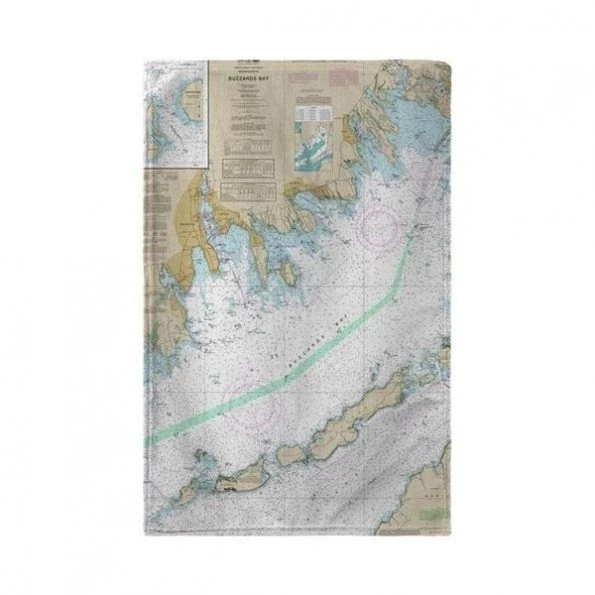 Betsy Drake BT13230BB Buzzards Bay; MA Nautical Map Beach Towel – 30 x 50 in.