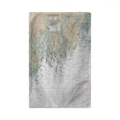 Betsy Drake BT13288SP Southport – Pemaquid; ME Nautical Map Beach Towel – 30 x 50 in.