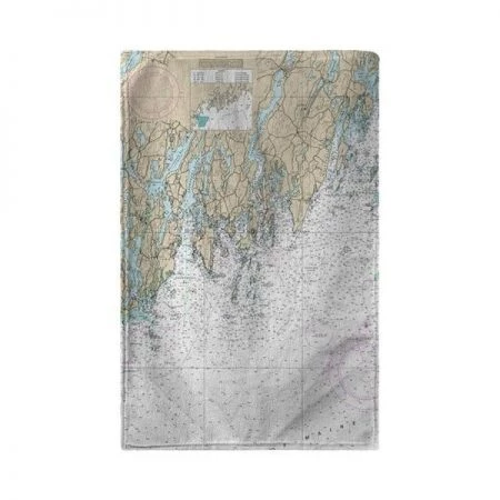 Betsy Drake BT13288SP Southport - Pemaquid; ME Nautical Map Beach Towel - 30 x 50 in.