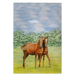 Betsy Drake GT057 Two Horses Guest Towel – 20 x 20 in.