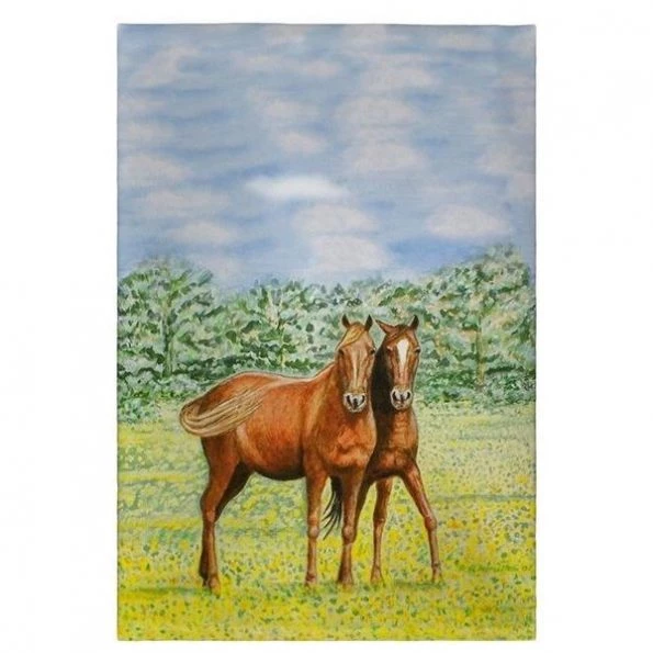 Betsy Drake GT057 Two Horses Guest Towel – 20 x 20 in.