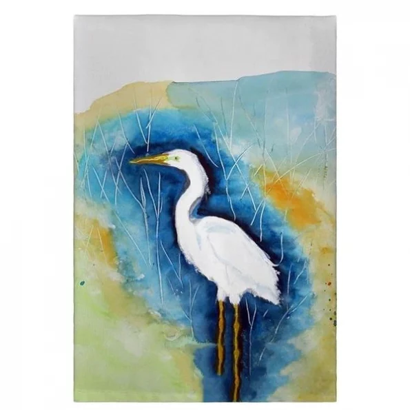Betsy Drake GT453 Great Egret Left Guest Towel – 20 x 20 in.