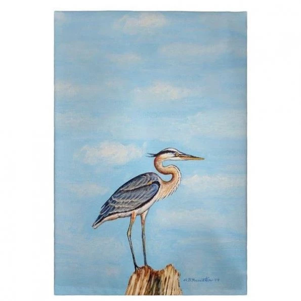 Betsy Drake GT627 Blue Heron on Stump Guest Towel – 20 x 20 in.