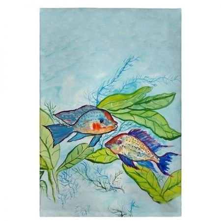 Betsy Drake GT642 Pair of Fish Guest Towel - 20 x 20 in.