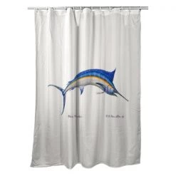 Betsy Drake SH015C 70 x 72 in. Blue Marlin Shower Curtain