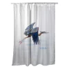 Betsy Drake SH327 70 x 72 in. Eddies Blue Heron Shower Curtain