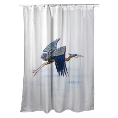 Betsy Drake SH327 70 x 72 in. Eddies Blue Heron Shower Curtain