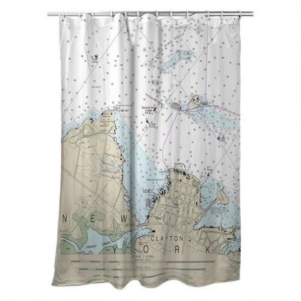 Betsy Drake SH14774CL 70 x 72 in. Clayton; NY Nautical Map Shower Curtain 1 Betsy Drake SH14774CL 70 x 72 in. Clayton; NY Nautical Map Shower Curtain