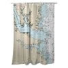 Betsy Drake SH12280HF 70 x 72 in. Chesapeake Bay; VA Nautical Map Shower Curtain