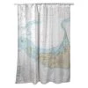 Betsy Drake SH13241NI 70 x 72 in. Nantucket Island; MA Nautical Map Shower Curtain