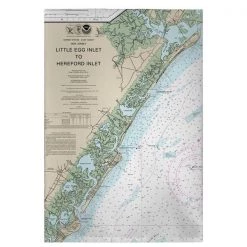Betsy Drake GT12318AV 20 x 20 in. Little Egg Inlet to Hereford Inlet – Avalon; NJ Nautical Map Guest Towel