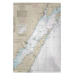 Betsy Drake GT14902DC 20 x 20 in. Door County; Green Bay; WI Nautical Map Guest Towel