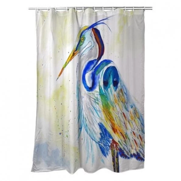 Betsy Drake SH1006 Watercolor Heron Shower Curtain