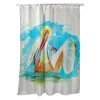 Betsy Drake SH715 Pelican in Teal Shower Curtain