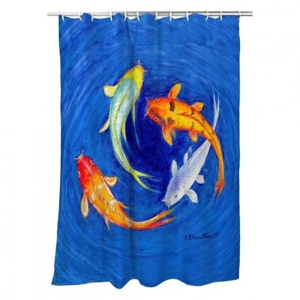 Betsy Drake SH857 Swirling Koi Shower Curtain