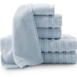 Sobel Westex Pure Elegance 100-Percent Turkish Cotton 6-Piece Luxury Towel Set – Light Blue