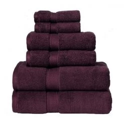 Baltic Linen 0353164240 Egyptian Majestic Heavy Weight Cotton 6 Piece Towel Set - Plum