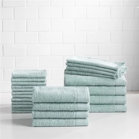 Sobel Westex 03519462100000 100 Percent Cotton Complete 24 Piece Towel Set; Blue Haze