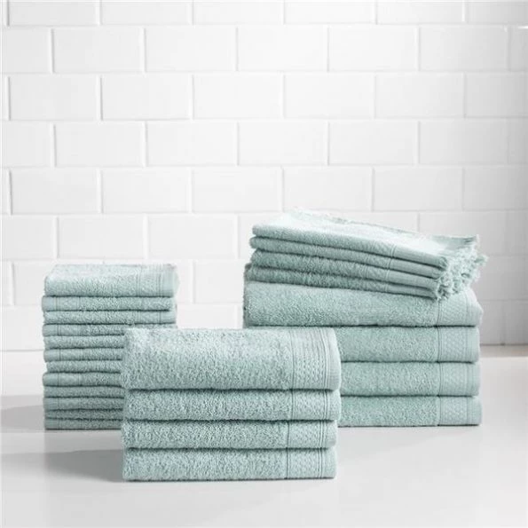 Sobel Westex 03519462100000 100 Percent Cotton Complete 24 Piece Towel Set; Blue Haze