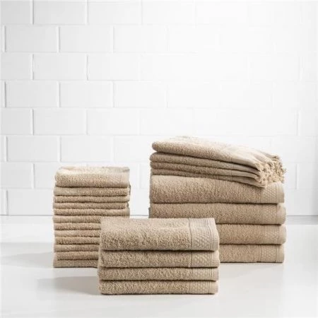 Sobel Westex 03519463100000 100 Percent Cotton Complete 24 Piece Towel Set; Warm Sand