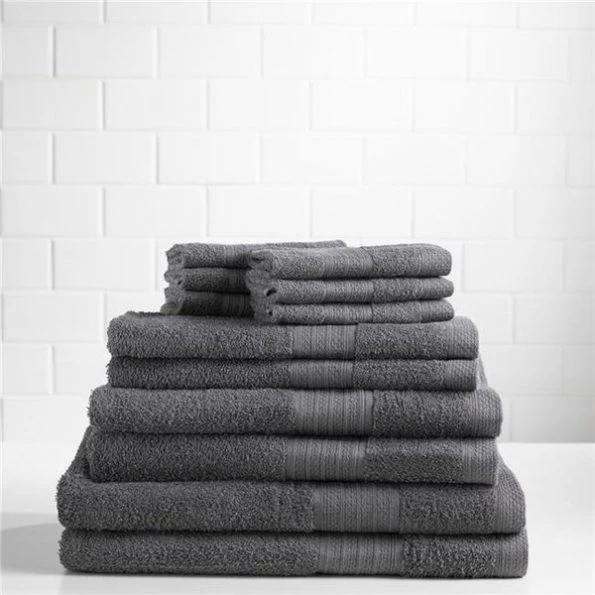 Sobel Westex 03571292100000 100 Percent Cotton Complete 12 Piece Towel Set; Gunmetal