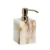 Bey Berk International Bey-Berk International TT204X Marble Bath Soap Dispenser in Green Onyx; White & Tan