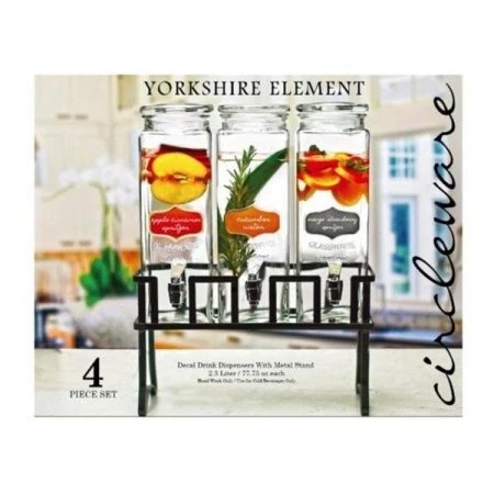 Circleware 92014 80 oz Triple Yorkshire Element Dispensers