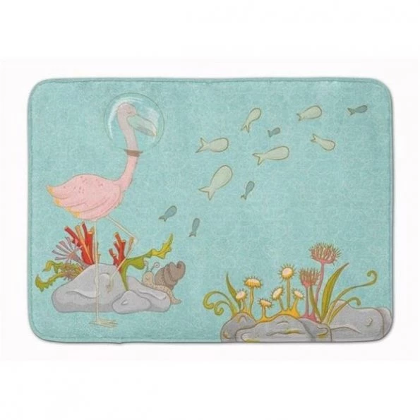 Carolines Treasures BB8535RUG Flamingo Underwater Machine Washable Memory Foam Mat