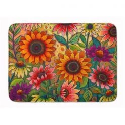 Carolines Treasures PPD3014RUG 19 x 27 in. Fall Sunflower Surprise Machine Washable Memory Foam Mat
