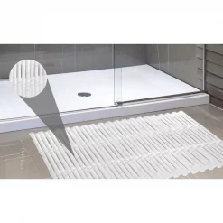 Carnation Home Fashions TM-BAM-26 16 x 32 in. Bamboo Look Vinyl Bath Tub Mat in Super Clear
