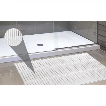 Carnation Home Fashions TM-BAM-26 16 x 32 in. Bamboo Look Vinyl Bath Tub Mat in Super Clear