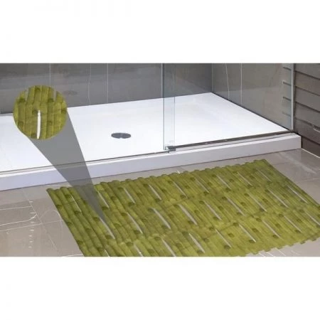 Carnation Home Fashions TM-BAM-86 Bamboo Look Vinyl Bath Tub Mat Size 16 x 32 in Green