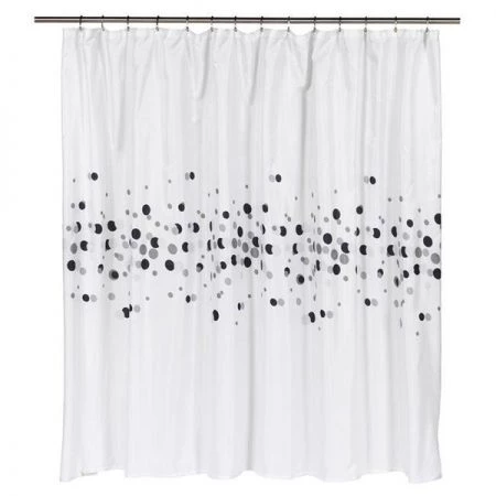 Carnation Home Fashions FSCXL-DO Dots Fabric Shower Curtain in Multi-Color