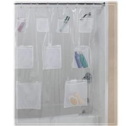 Creative Bath S1035CLR 72 x 72 in. Clear Pocket Shower Curtain