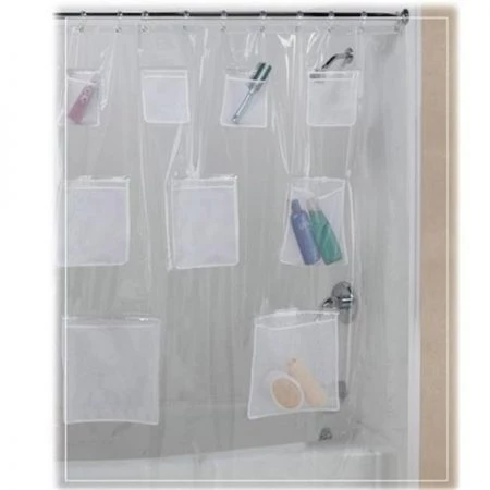 Creative Bath Products Creative Bath S1035CLR 72 x 72 in. Clear Pocket Shower Curtain